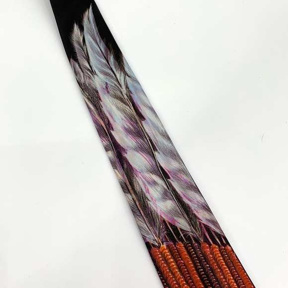 Ralph Marlin 1992 Vintage Tie Titled “Headdress” Made in the USA Standard Width - Picture 5 of 9